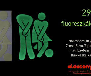 fluoreszkáló matrica WC ajtóra